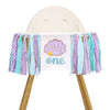 Mermaid One Year High Chair Banner - Under The Sea 1st Birthday Party Decorations, First Party Banner, Ocean Themed Highchair Garland, Under The Sea