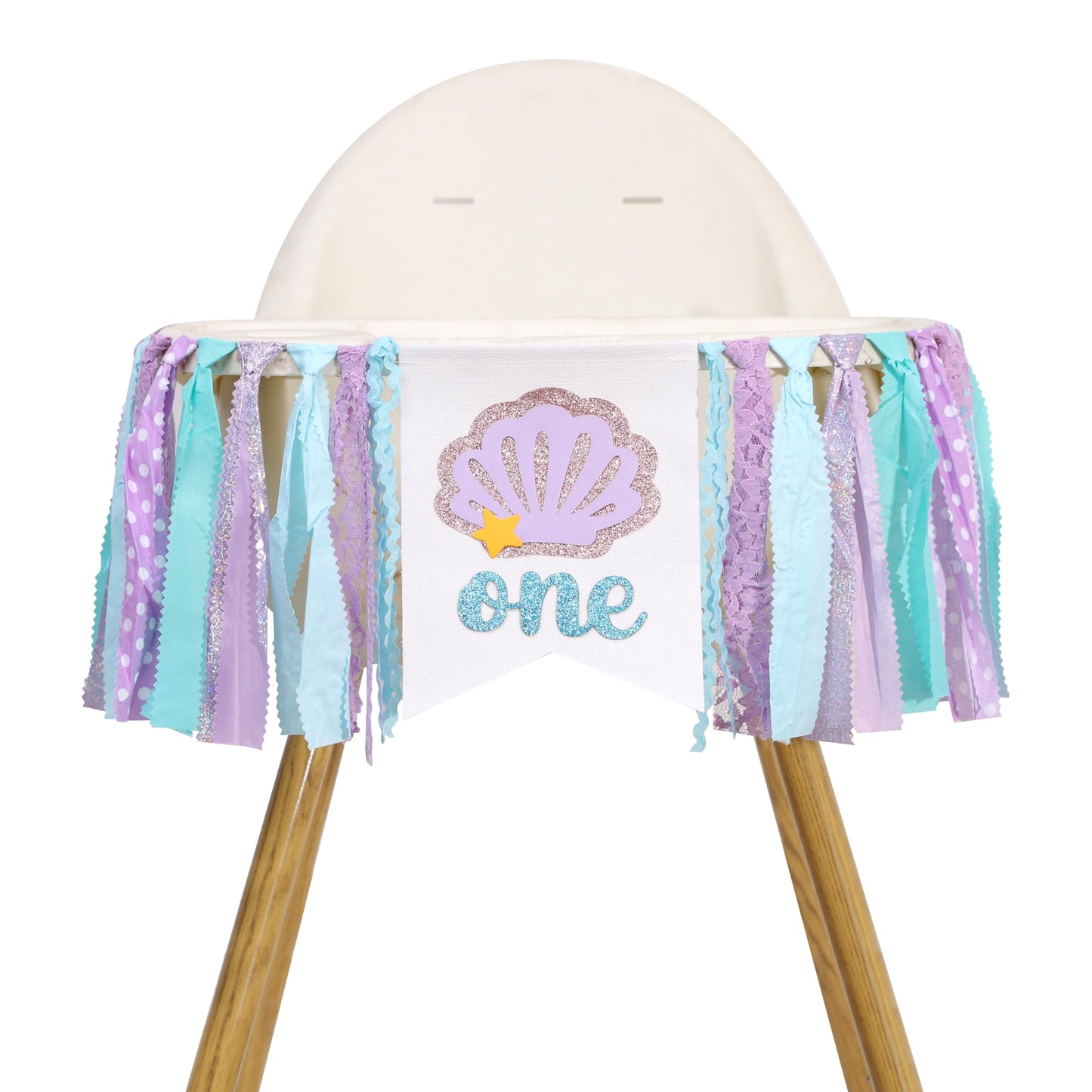 Mermaid One Year High Chair Banner - Under The Sea 1st Birthday Party Decorations, First Party Banner, Ocean Themed Highchair Garland, Under The Sea