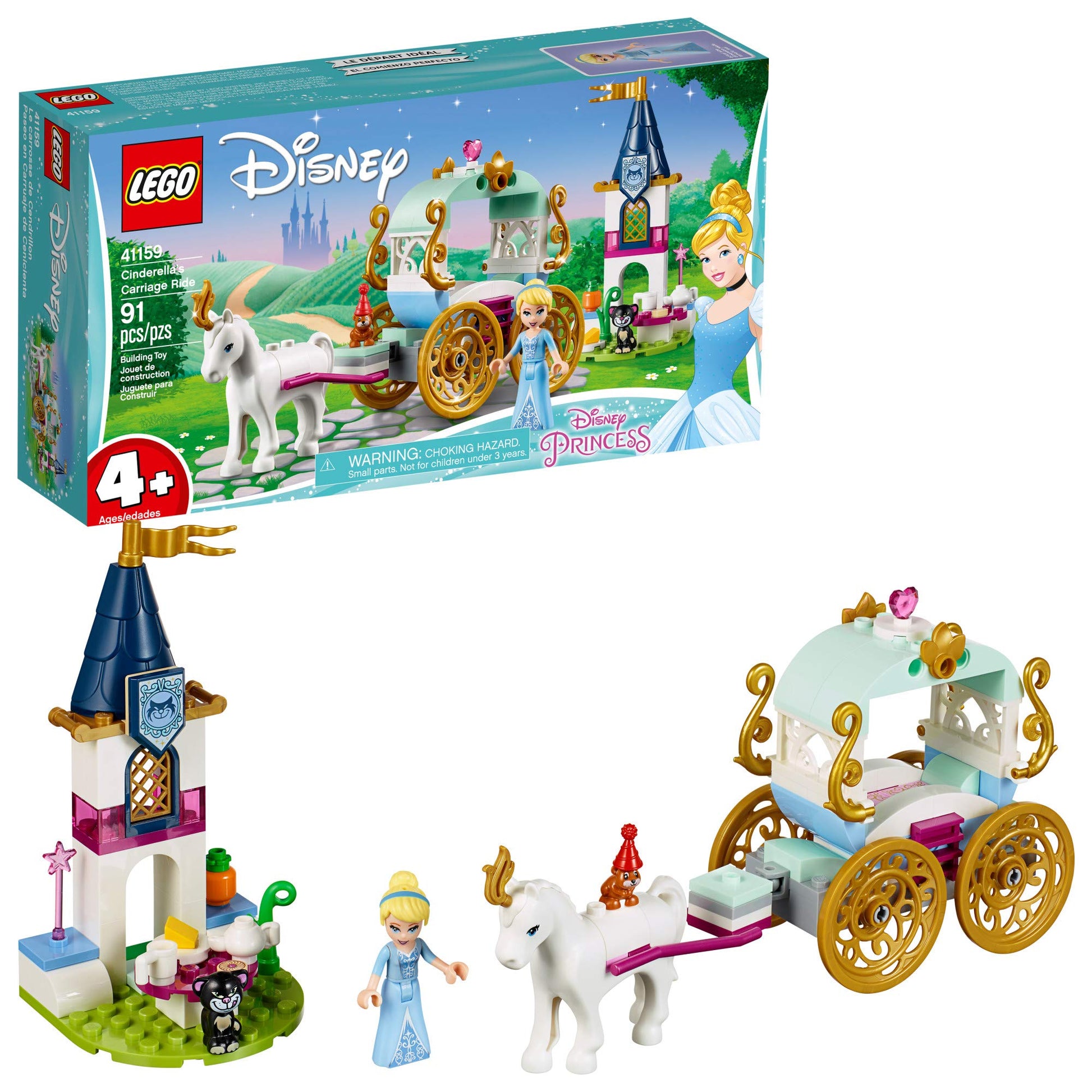 LEGO Disney Cinderella’s Carriage Ride 41159 4+ Building Kit (91 Pieces)