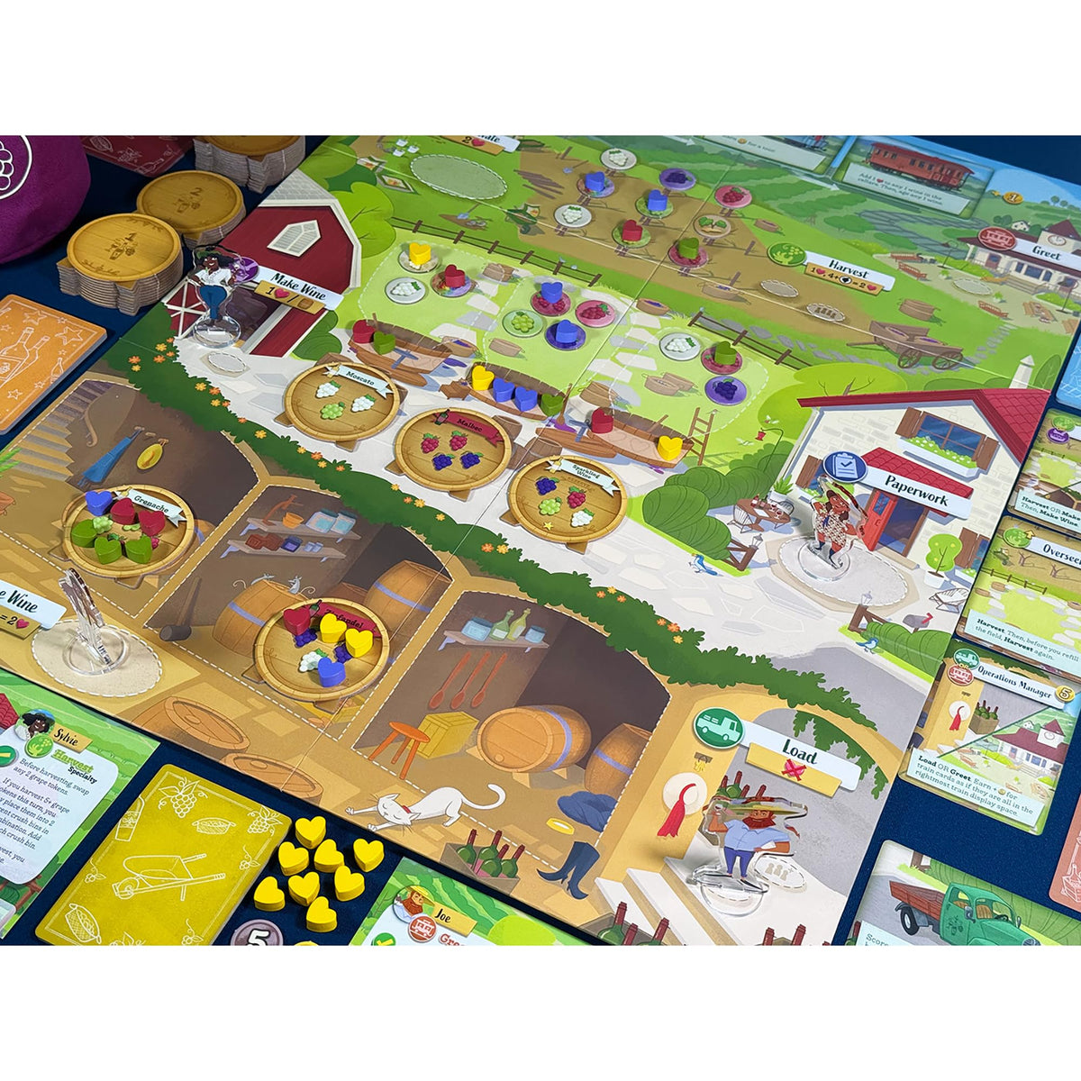 Pencil First Games: Vineyard - A Wine-Making Board Game, Worker Placement, Push Your Luck, Upgrade-As-You-Play, Card Management, Ages 13+, 1-4 Players