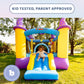Wizard Inflatable Bounce House Bouncer, Spacious Bouncing Area with Fun Slide, Safe hook-and-loop fastener Entrance, Basketball Hoop, Fun Party Wizard