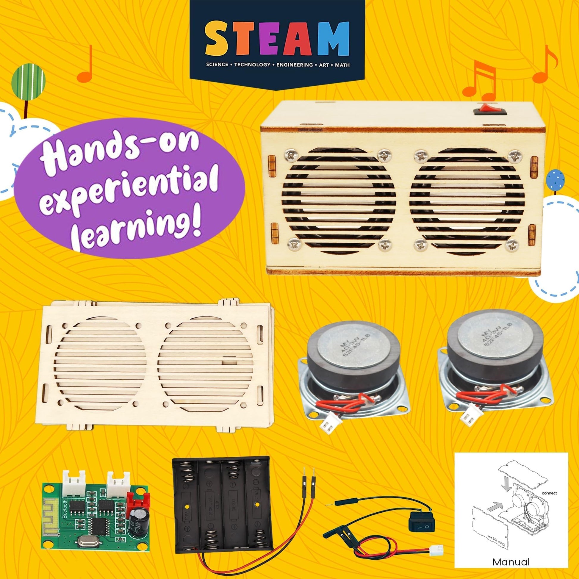 DIY Bluetooth Speaker Kit, Stem Projects for Kids Ages 8-12, Science STEM Kits for Kids Ages 10-12-14-16, Gifts for 9 10 11 12 13 14 15 16 Year Old