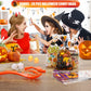 SKINOSM Pumpkin Carving Kit for Kids, 6 Easy Halloween Pumpkin Carving Tools Set, 6 LED Candles, 10 Carving Stencils & 20 Halloween Cellophane Candy