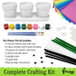 Pinwheel Crafts Flower Pot Painting Kit - DIY Flower Pots to Paint for Kids with 8 Paints, 2 Brushes, 3 Pots & 6 Googly Eyes, Gardening Kit for Kids
