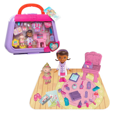 Just Play Doc McStuffins On-the-Go So Much Better Lambie 20-Piece Playset, Doc McStuffins Doll, Lambie Figure, 16 Tools and Accessories, Carrying