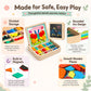 248 Pcs Wooden Magnetic Pattern Block Set with Cards, Pen & Storage Bag, Montessori STEM Tangram Puzzle Toys for Toddlers 4 5 6 7 8, Educational Brain