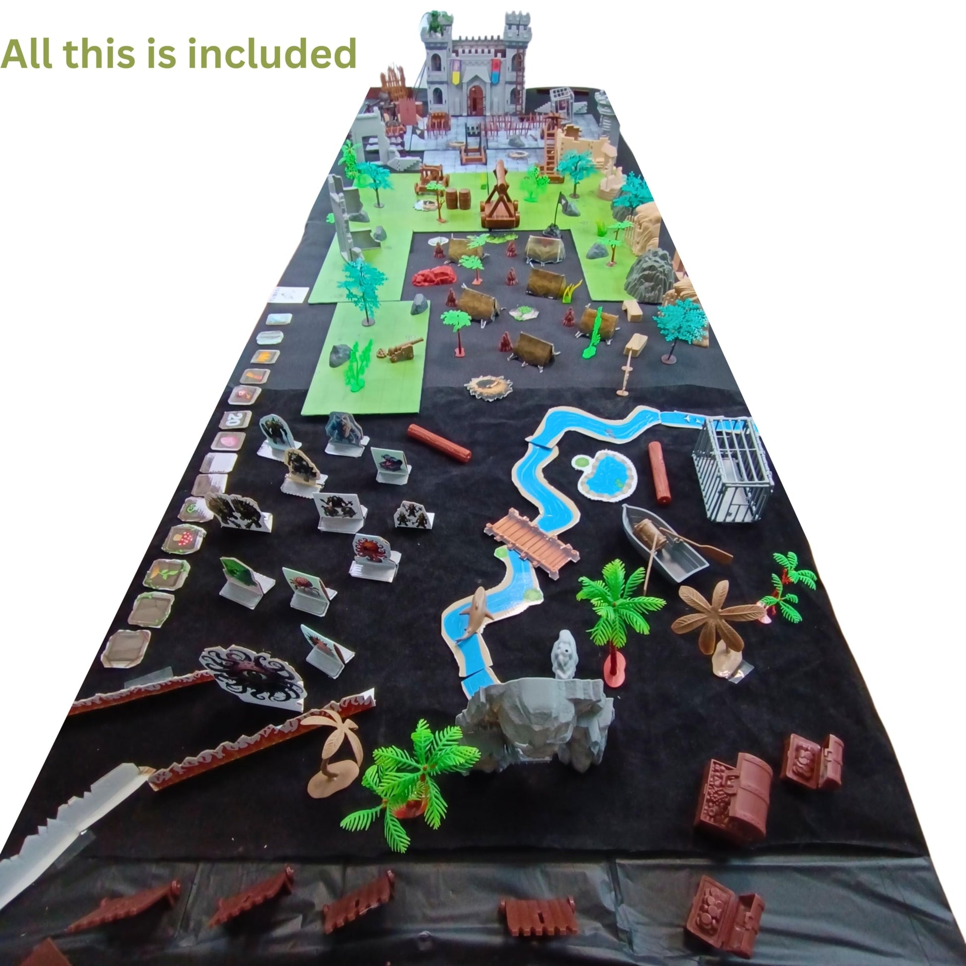 Dungeons & Dragons Castle Set | 240+ Pieces, Dragons, Double-Sided Battle Map | Modular DND Terrain, Miniatures Set for Dungeon Masters Pathfinder DND