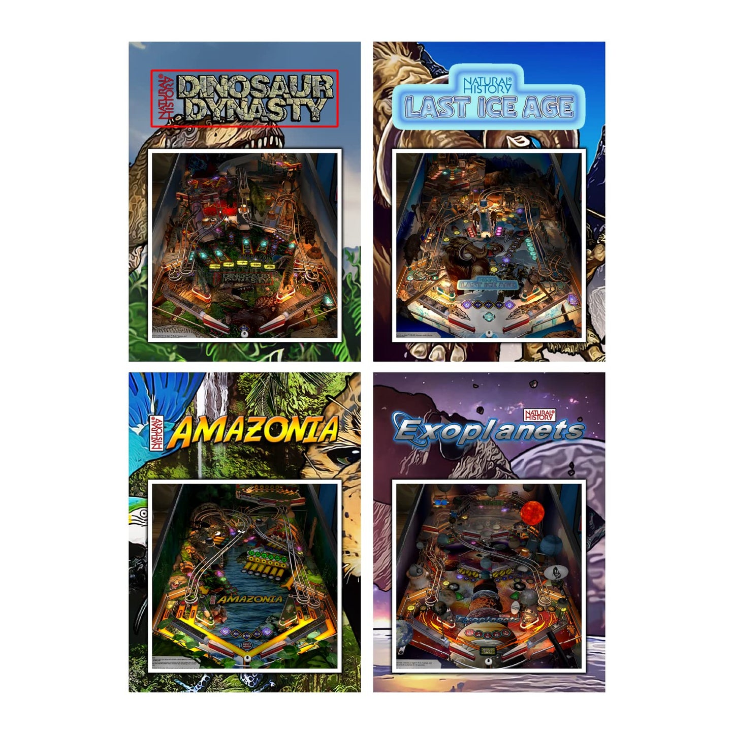 AtGames Natural History Pinball Pack Game Card for All Legends Arcade Machines, Download and Play Pinball Games Amazonia, Dinosaur Dynasty