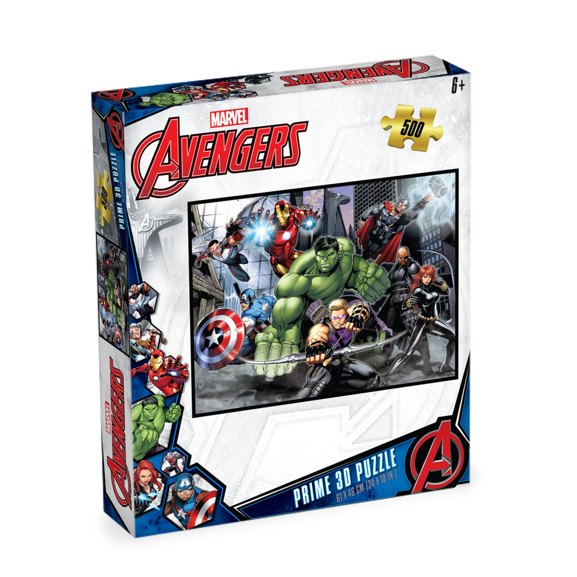 Prime 3D | Marvel | The Avengers Collectible 3D Lenticular Jigsaw Puzzle | 500 Piece | Challenging & Fun | Perfect for Game Nights | 24 x 18