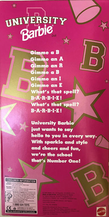 University of Miami Special Edition Cheerleader Barbie Doll