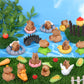 37Pcs Mini Capybara Figures Playset Simulation Capybara Model Toys Mini Resin Animals Miniature Garden Accessories for Car Dashboard Dollhouse Fairy