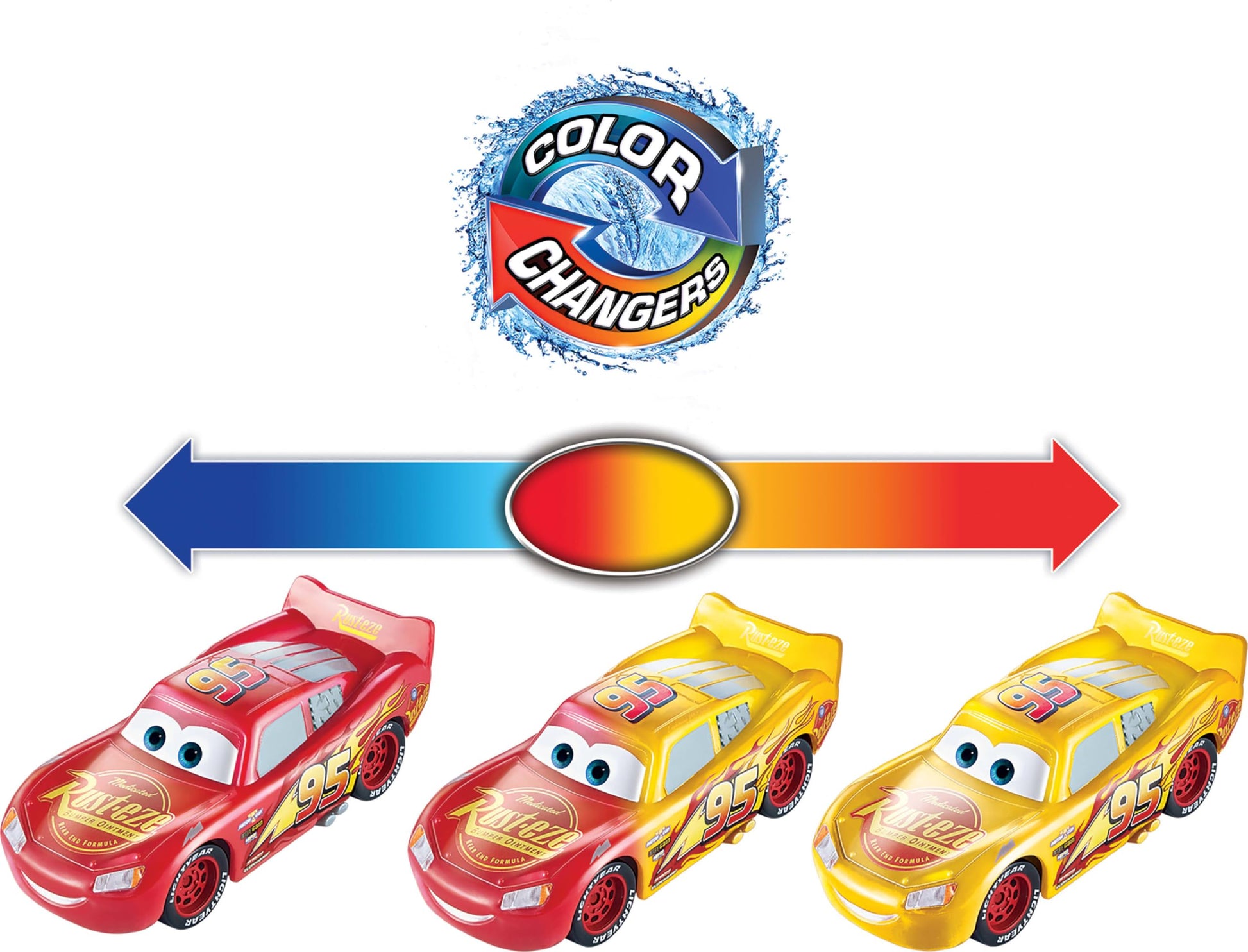 Mattel Disney Pixar Cars Color Changers Collection, Toy Cars Change Color with Water