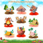 PRATYUS Camping Birthday Decorations, 9 Pcs Camping Party Honeycomb Centerpieces Table Topper Decors for Kids Boys Girls Adventure Theme Baby Shower
