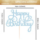 EONNCNT Happy Birthday Cake Topper - Light Blue Glitter Birthday Party Cake Decoration Supplies, Photo Booth Props