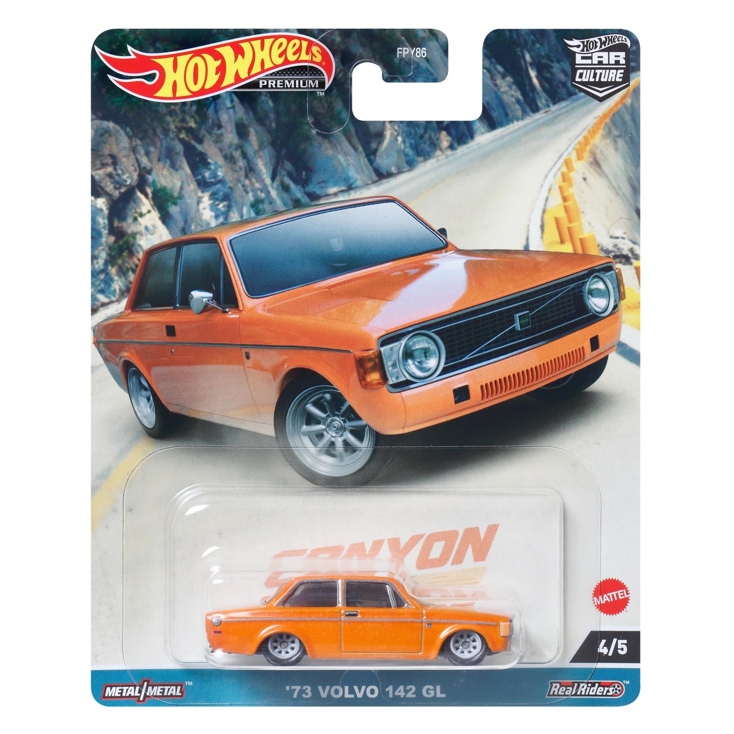 Hot Wheels Car Culture - Canyon Warriors - '73 Volvo 142 GL [3 Years Old and Up] HKC53