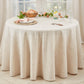 SARO LIFESTYLE Poly and Linen Blend Toscana Tablecloth with Hemstitch Border, Natural, 96"