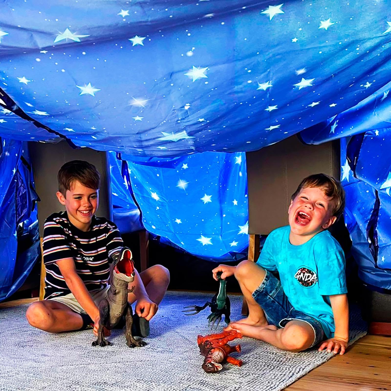 Blanket Fort Building Kit for Kids, Safety Certified, Ages 3-12 - Play Tent