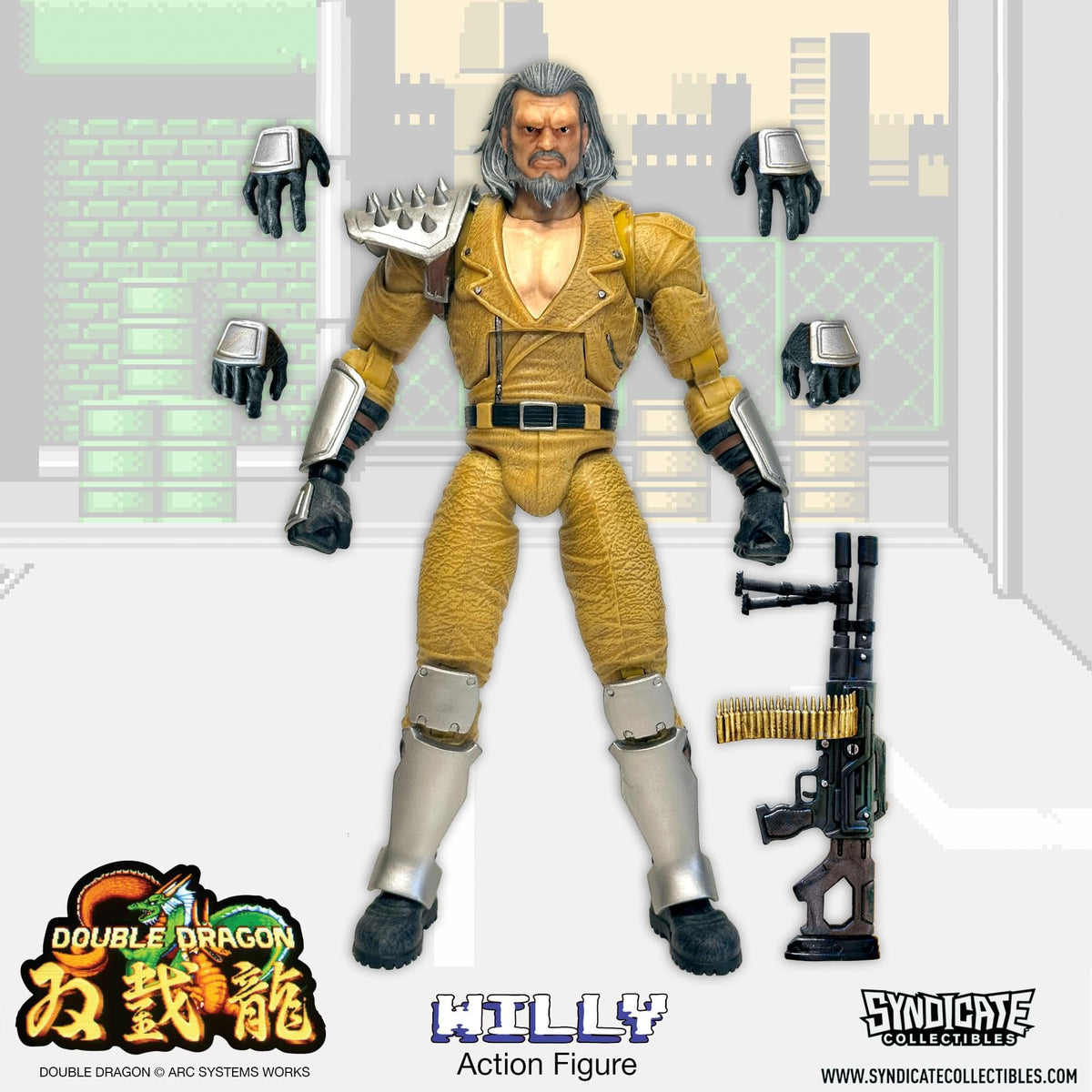 Toynk Double Dragon Willy 7-Inch Deluxe Articulated Action Figure with Accessories