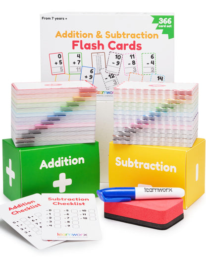 Addition and Subtraction Flash Cards 1st Grade | 366 Math Flash Cards 2nd Grade & 3rd | Subtraction & Addition | Math Facts 0-12 | for Kids Ages 4 5 6