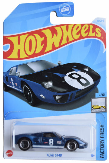 Hot Wheels Ford GT40, Factory Fresh 2/10 [Dark Blue] 12/250
