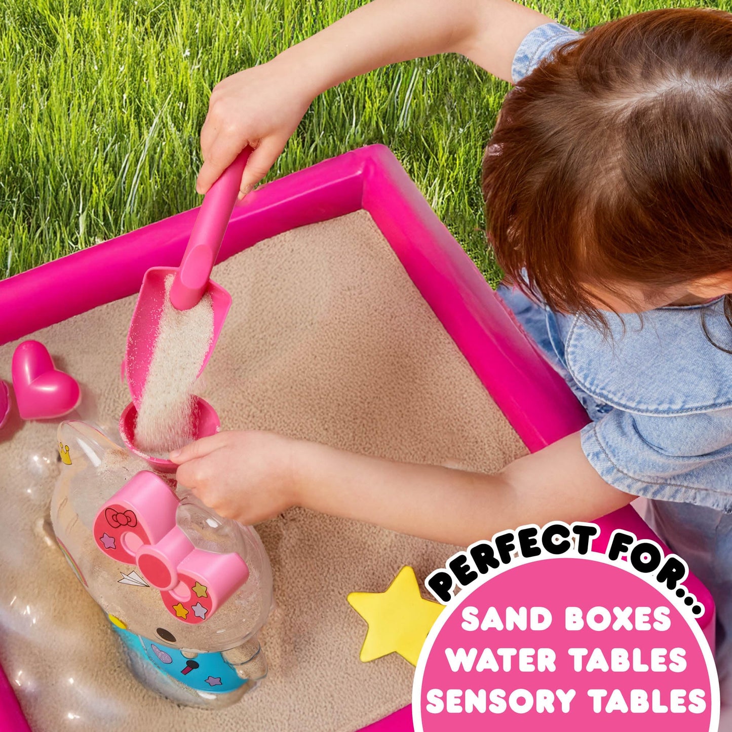 Hello Kitty Activity Doll, Reusable Hello Kitty Toys, Fill with Sand Art or Water, Includes Waterproof Doll, Shovel and Funnel, Sensory Toys for Kids