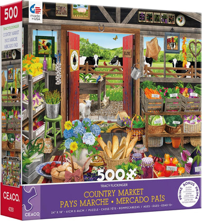 Ceaco - Country Market - 500 Piece Jigsaw Puzzle for Adults
