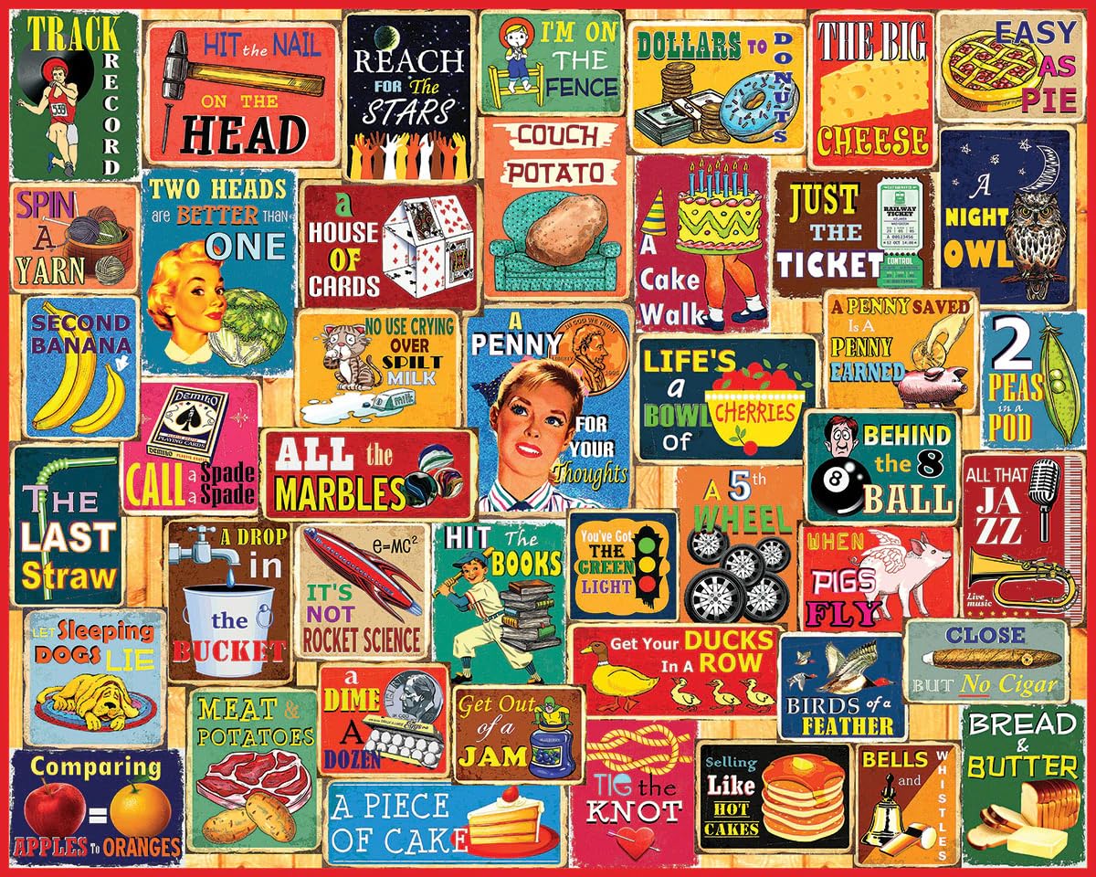 White Mountain 1000 Piece Jigsaw Puzzle Vintage Sayings, Things We Say