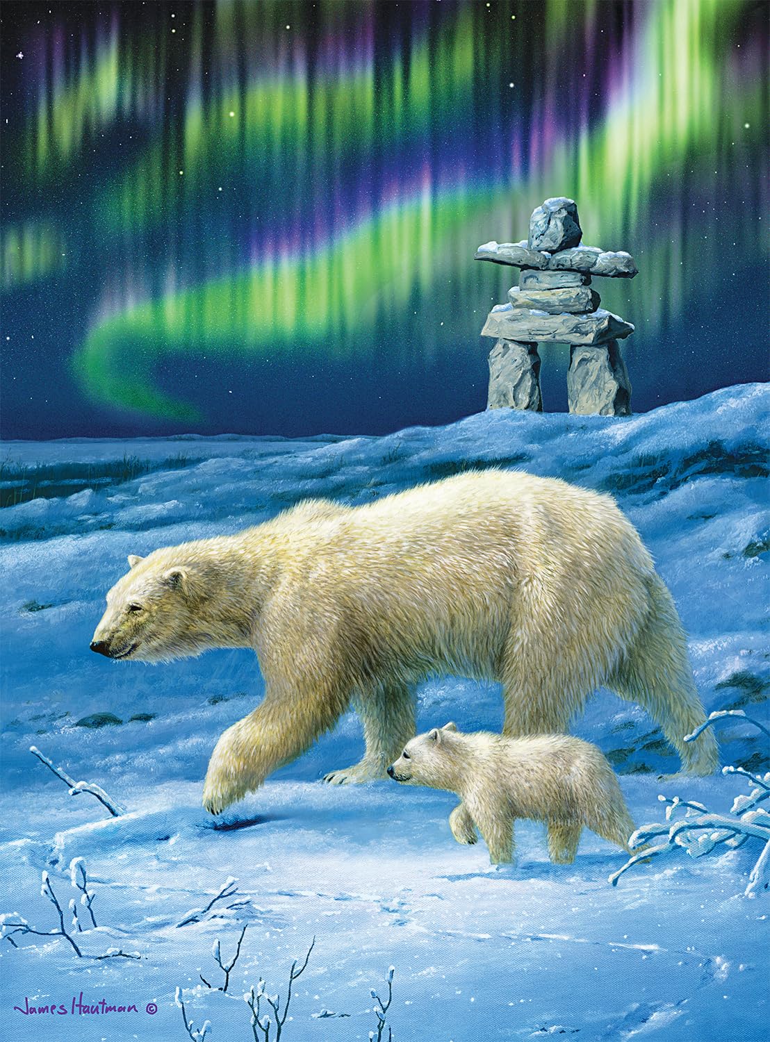 Buffalo Games - Northern Lights Bears - 1000 Piece Jigsaw Puzzle for Adults