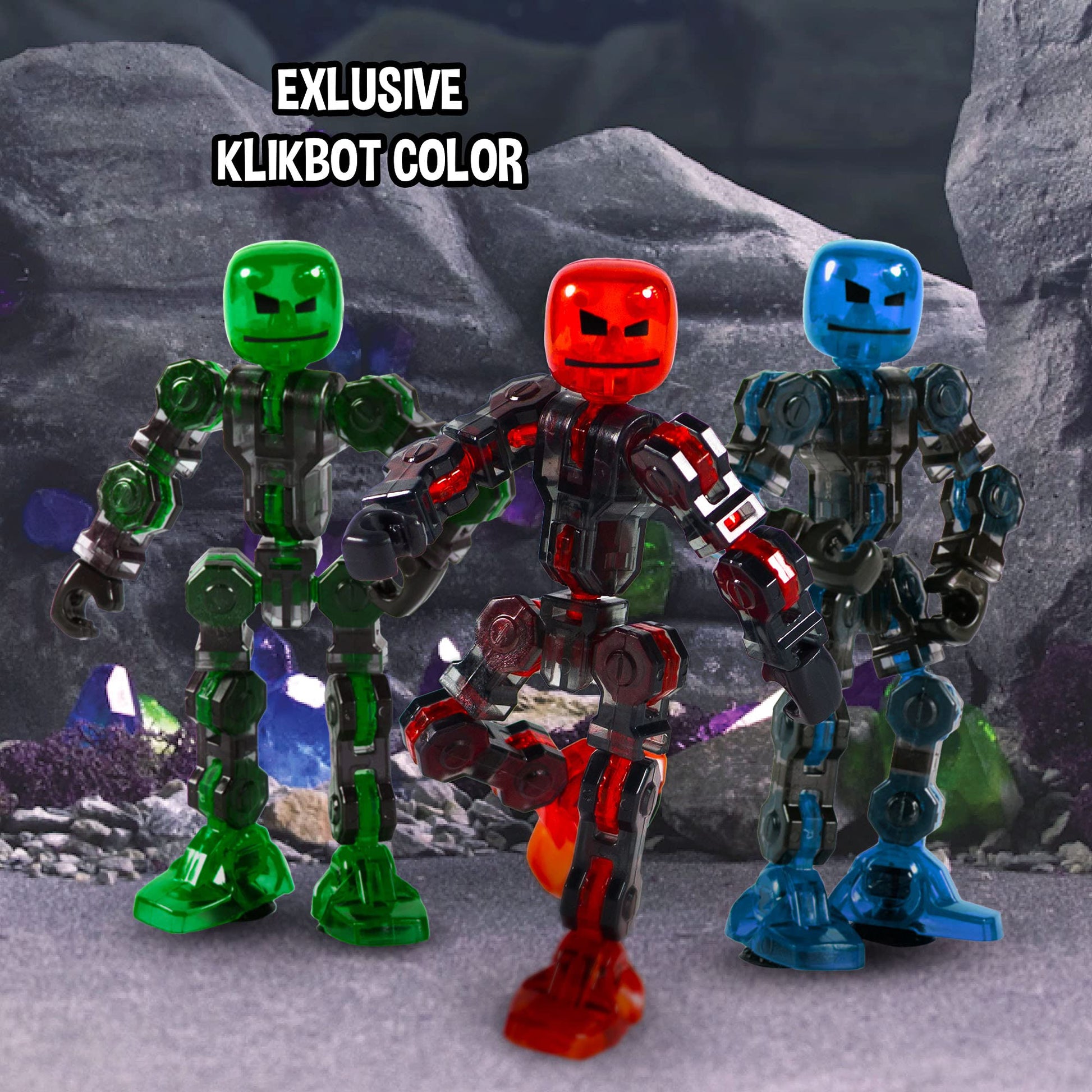 Zing Klikbot Megabot - Large Buildable Poseable Action Figure with Suction Cups, Combines with Other Klikbots, Stop Motion Animation Toy for Kids