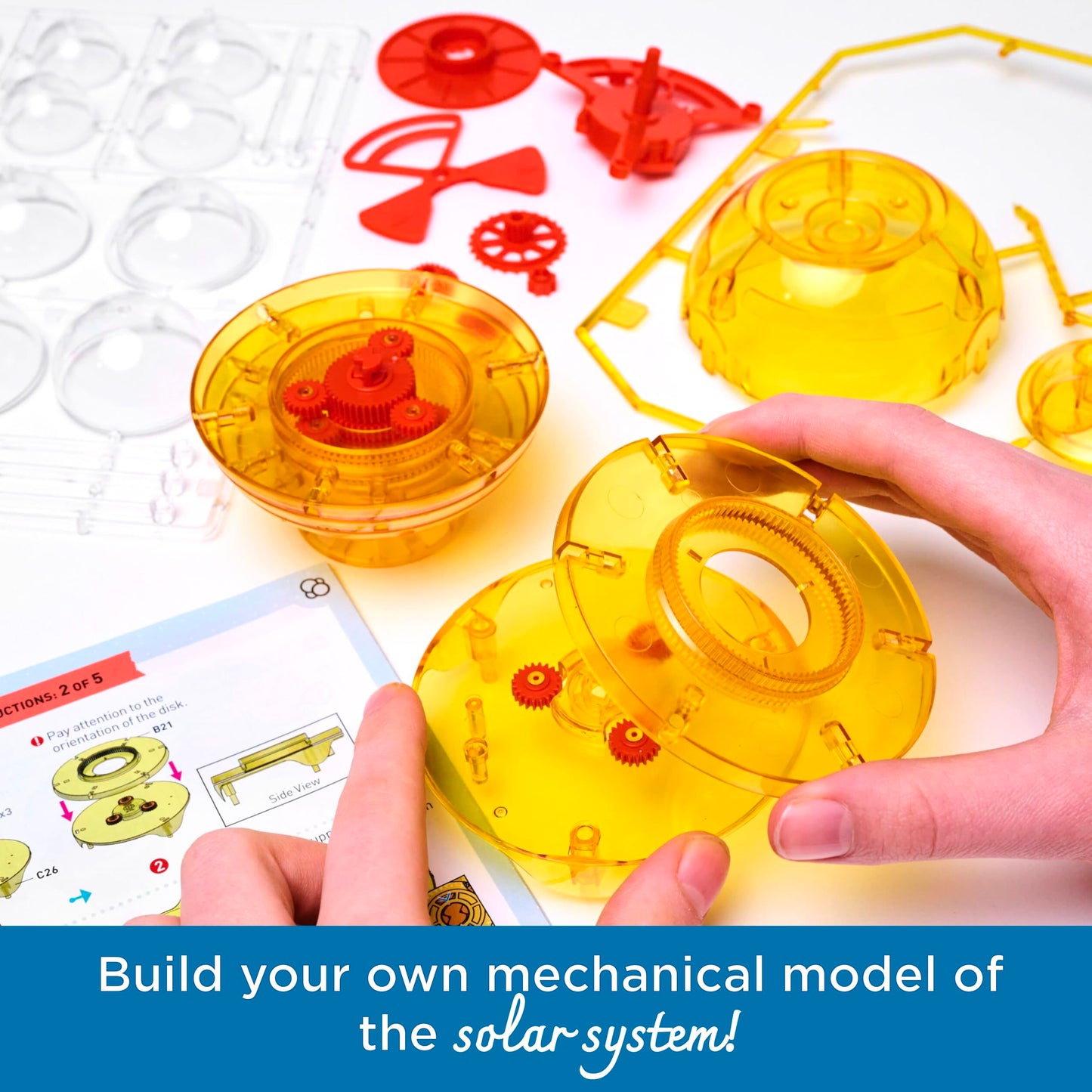 Thames & Kosmos Orbiting Solar System STEM Kit | Build a Rotating Solar System Model | Planets Revolve Using a Windup Motor | Explore Gear Ratios |