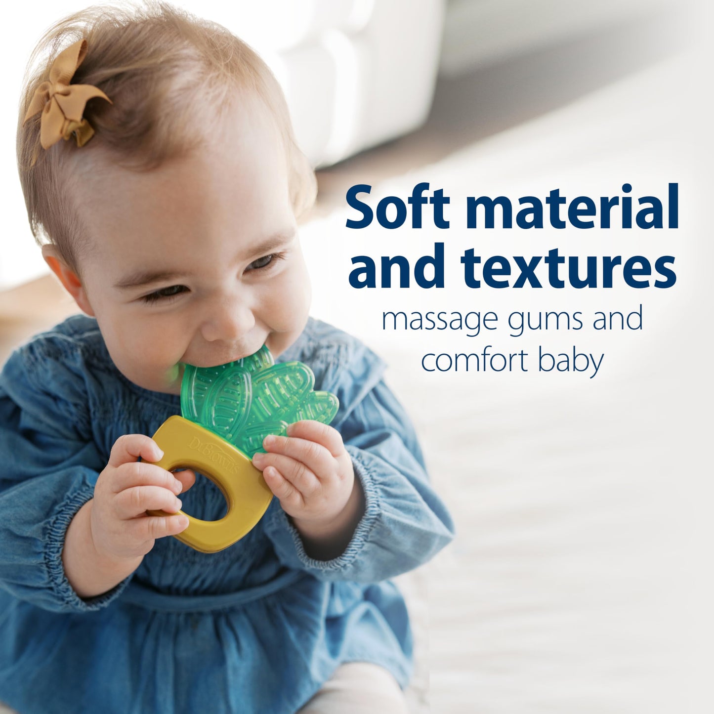 Dr. Brown's AquaCool Water-Filled Teether, Cooling Baby Teether Toy for Sore Gums, Green Cactus, BPA-Free, 3m+, 2-Pack