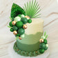 38 PCS Balls Cake Toppers Palm Leaves Cake Decorations for Birthday Wedding Baby Shower Party Supplies (Green)