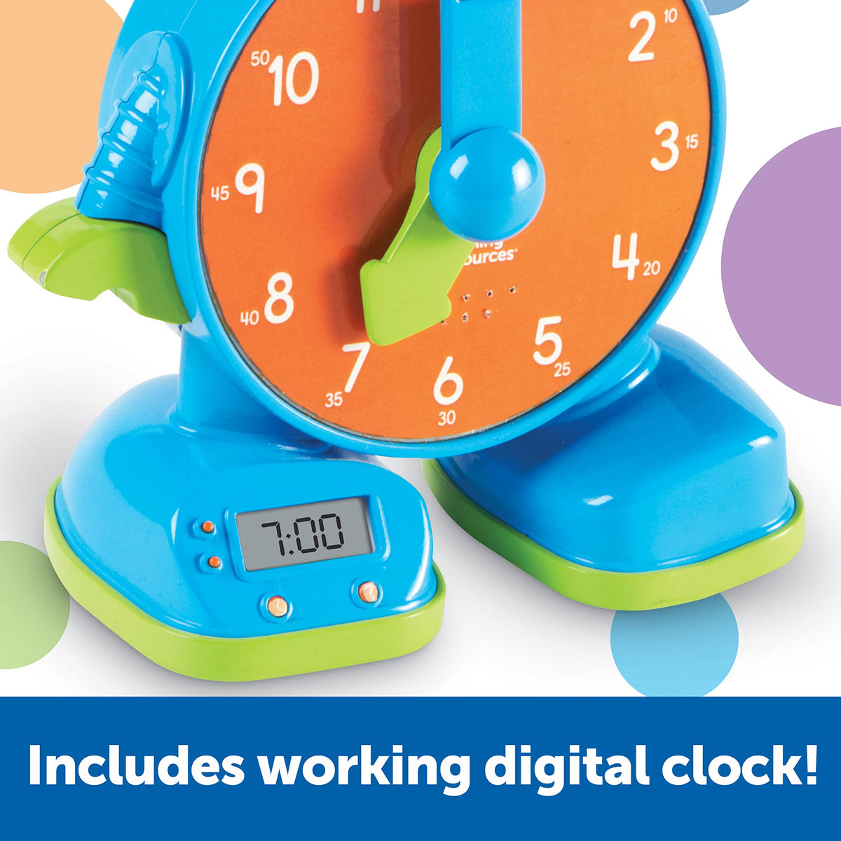 Learning Resources Tock The Learning Clock - Teaching Clocks for Kids, Teacher Classroom Must Haves, Montessori Activities, Math Manipulatives, Time