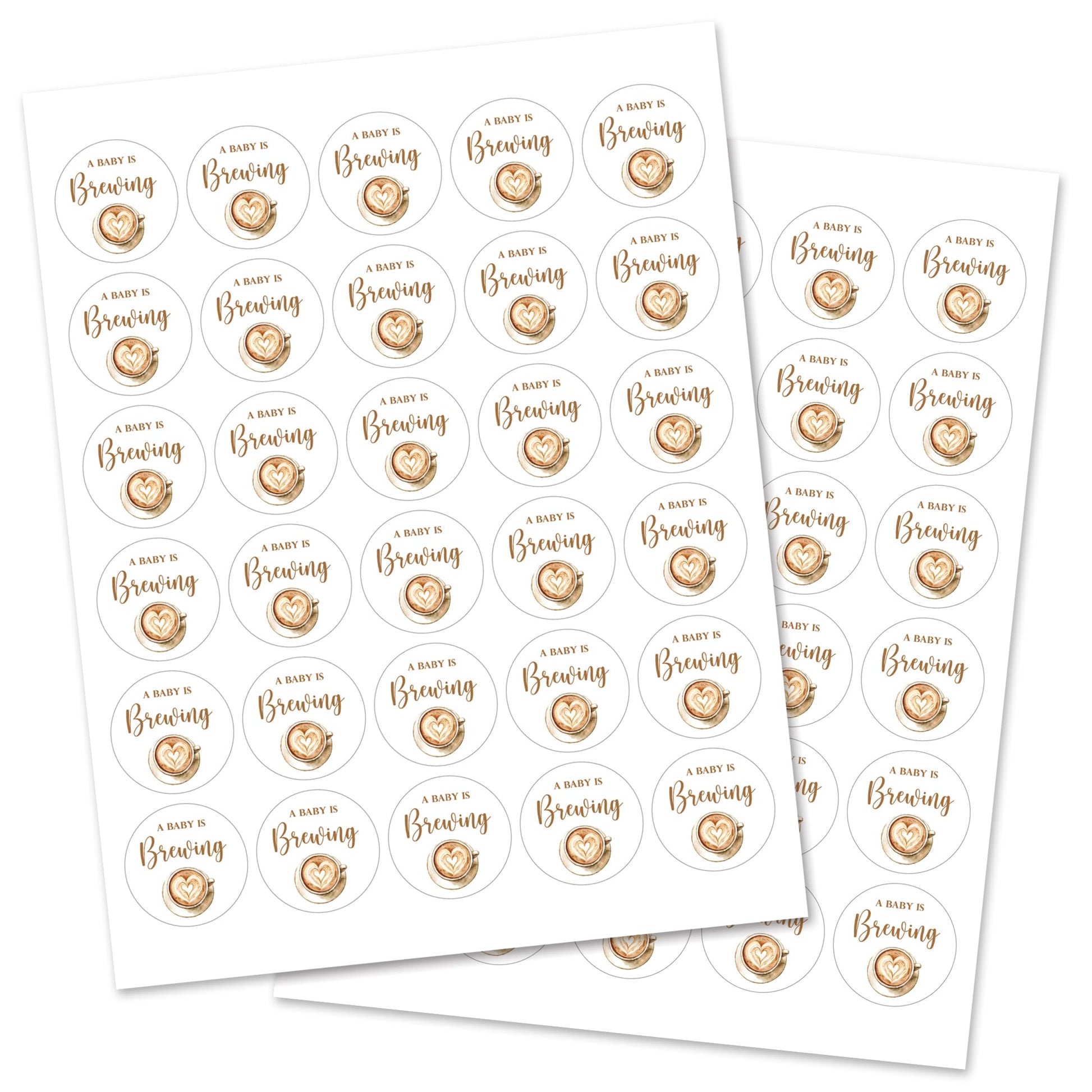 A Baby is Brewing Baby Shower Favor Stickers - 60 Labels
