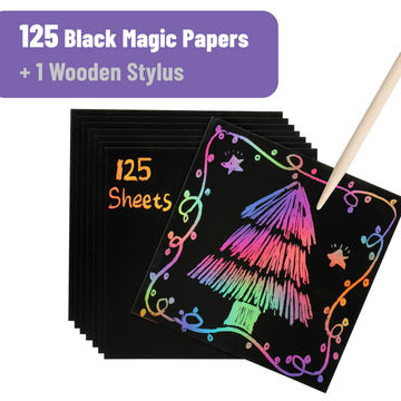 Mr. Pen- Scratch Art for Kids with Wooden Stylus, 125 pcs