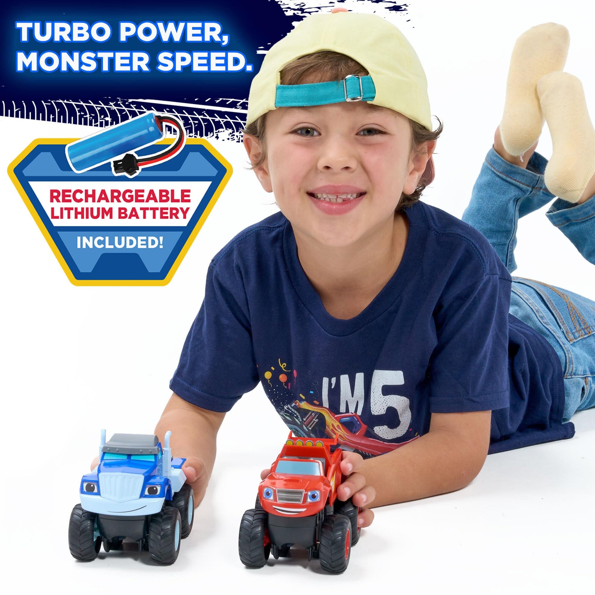 Blaze and Crusher Monster Turbo Truck Rechargeable 1:24 Racers Toy - Blaze and the Monster Machines Christmas & Birthday Gifts for Kids, Boys,