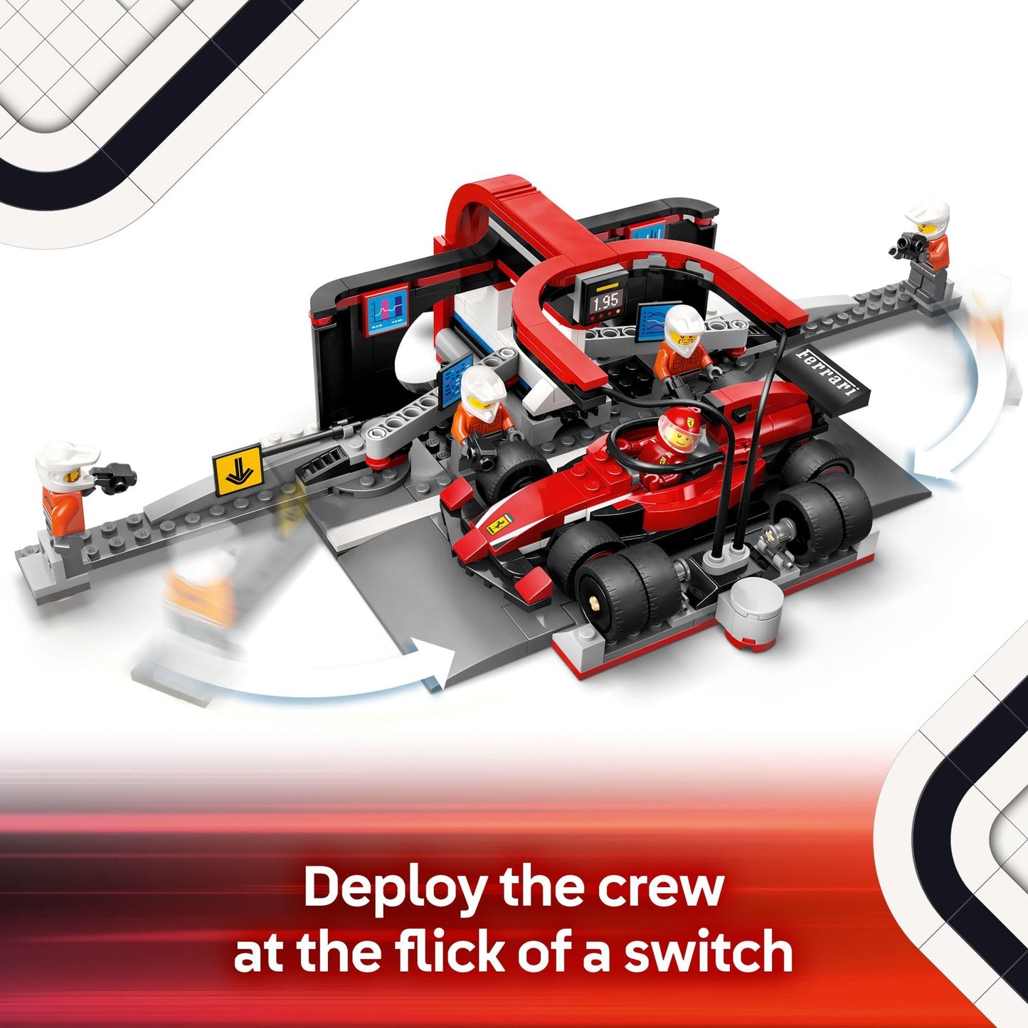 LEGO City F1 Pit Stop & Pit Crew with Ferrari Car Toy - Model Race Car Toy Building Playset for Kids, Boys and Girls, Ages 6+ - F1 Collectible