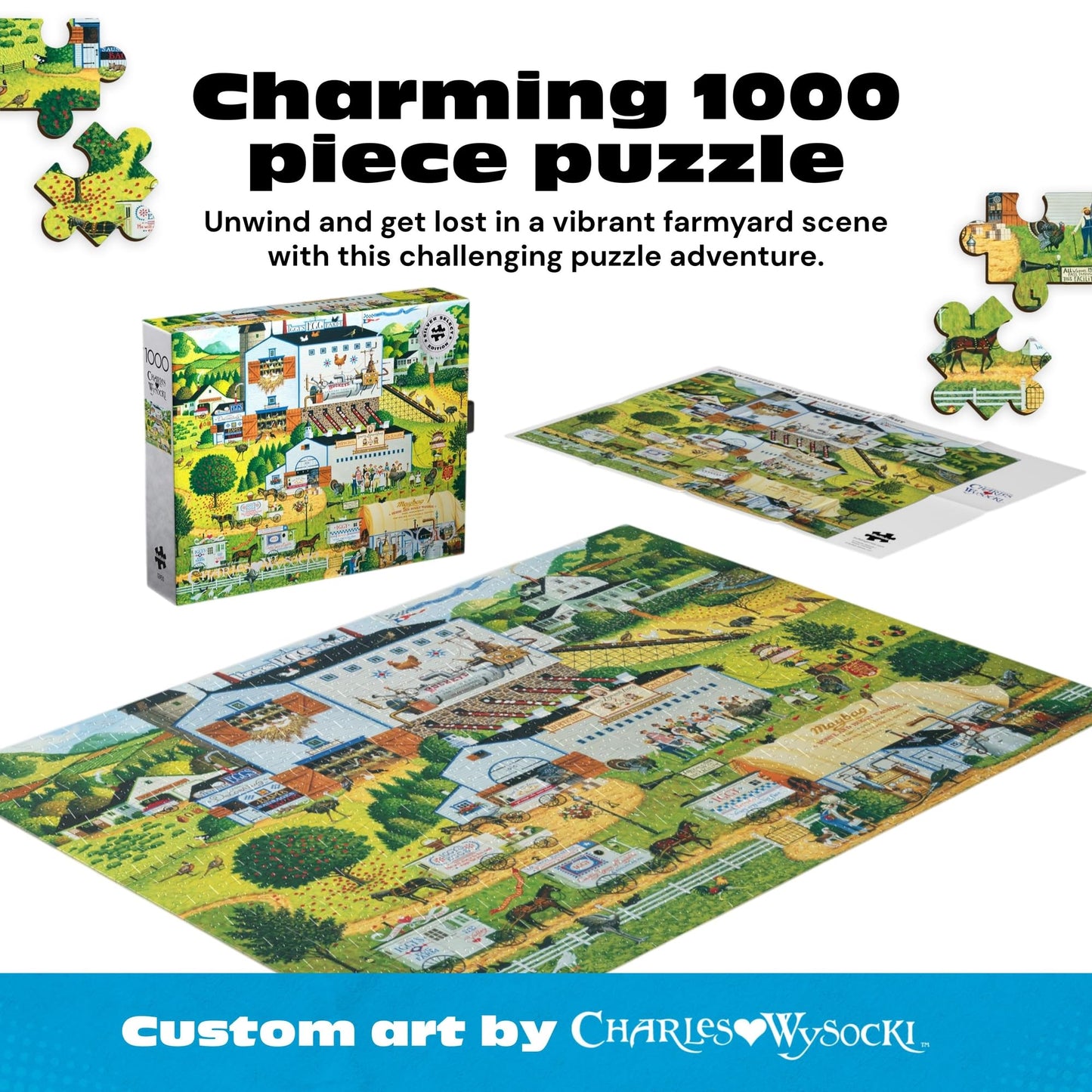 Buffalo Games - Charles Wysocki Sunny Side - 1000 Piece Puzzle for Adults