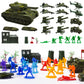 Zaleny 145 pcs Military Toy Soldier Playset Colorful Army Men Battlefield Action Figures with Tanks Helicopters and Accessories for Boys