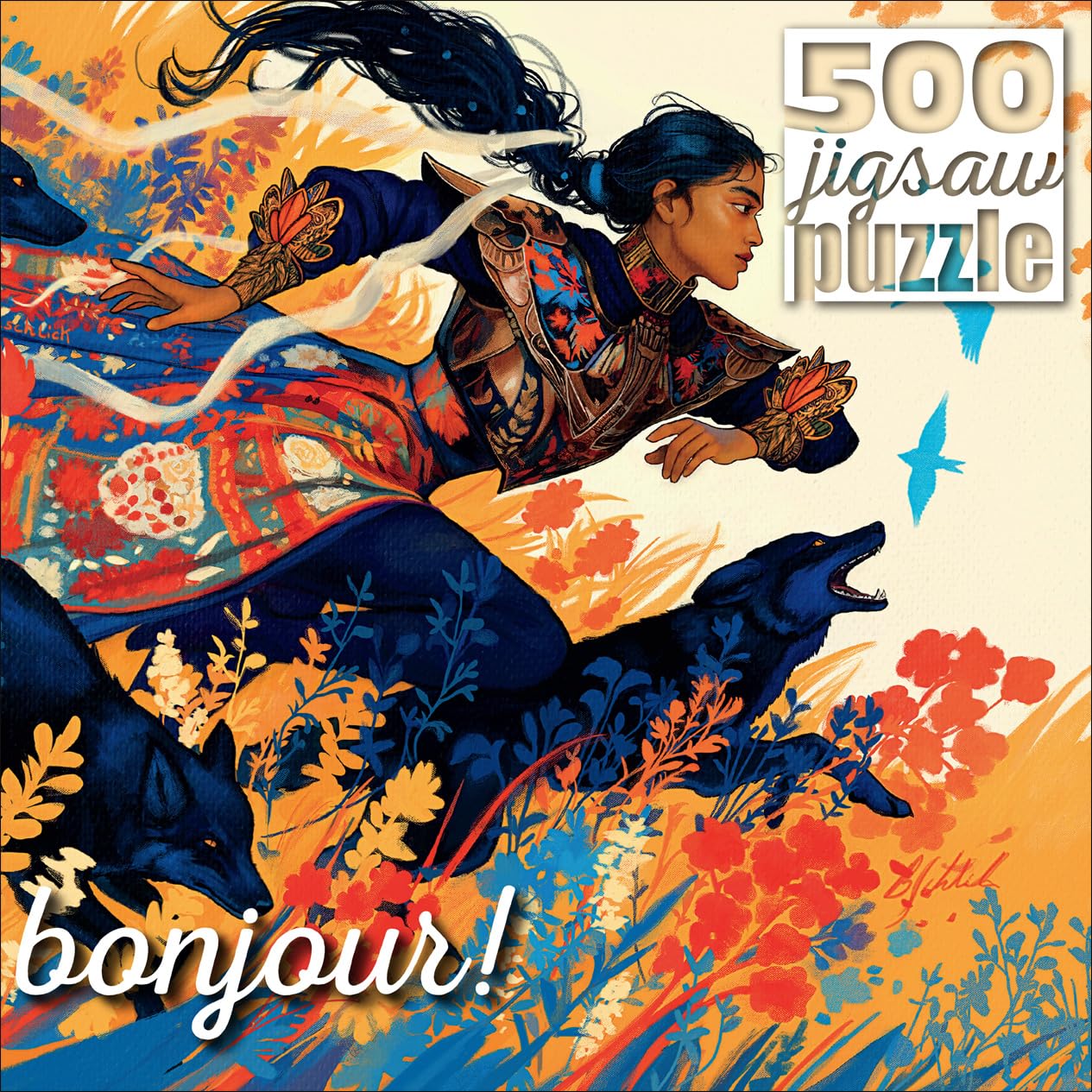 Buffalo Games - Bente Schlick - Bonjour - Forsythia - 500 Piece Jigsaw Puzzle for Adults - Challenging Puzzle Perfect for Game Nights - Finished Size