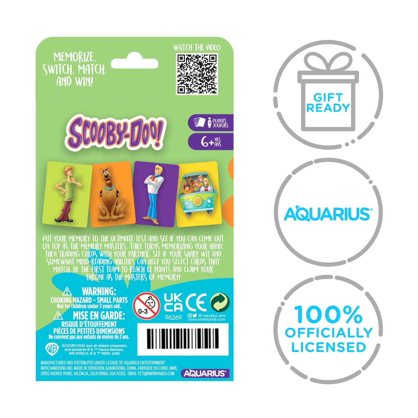 Aquarius Scooby Doo Memory Master Card Game - Matching Card Game for Kids, Teens & Adults, Family Game Night Gift, Officially Licensed, Ages 6+
