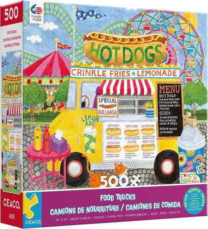 Ceaco - Food Trucks - Hot Dog Truck II - 500 Piece Jigsaw Puzzle