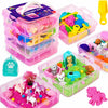 AGENTLAN Stackable Sensory Bin, Unicorn & Pet Sensory Sand Play Set