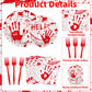 100 Pieces Halloween Bloody Party Tableware Set - Disposable Plates, Napkins, and Red Forks with Blood Handprint and Splatter Design for Halloween