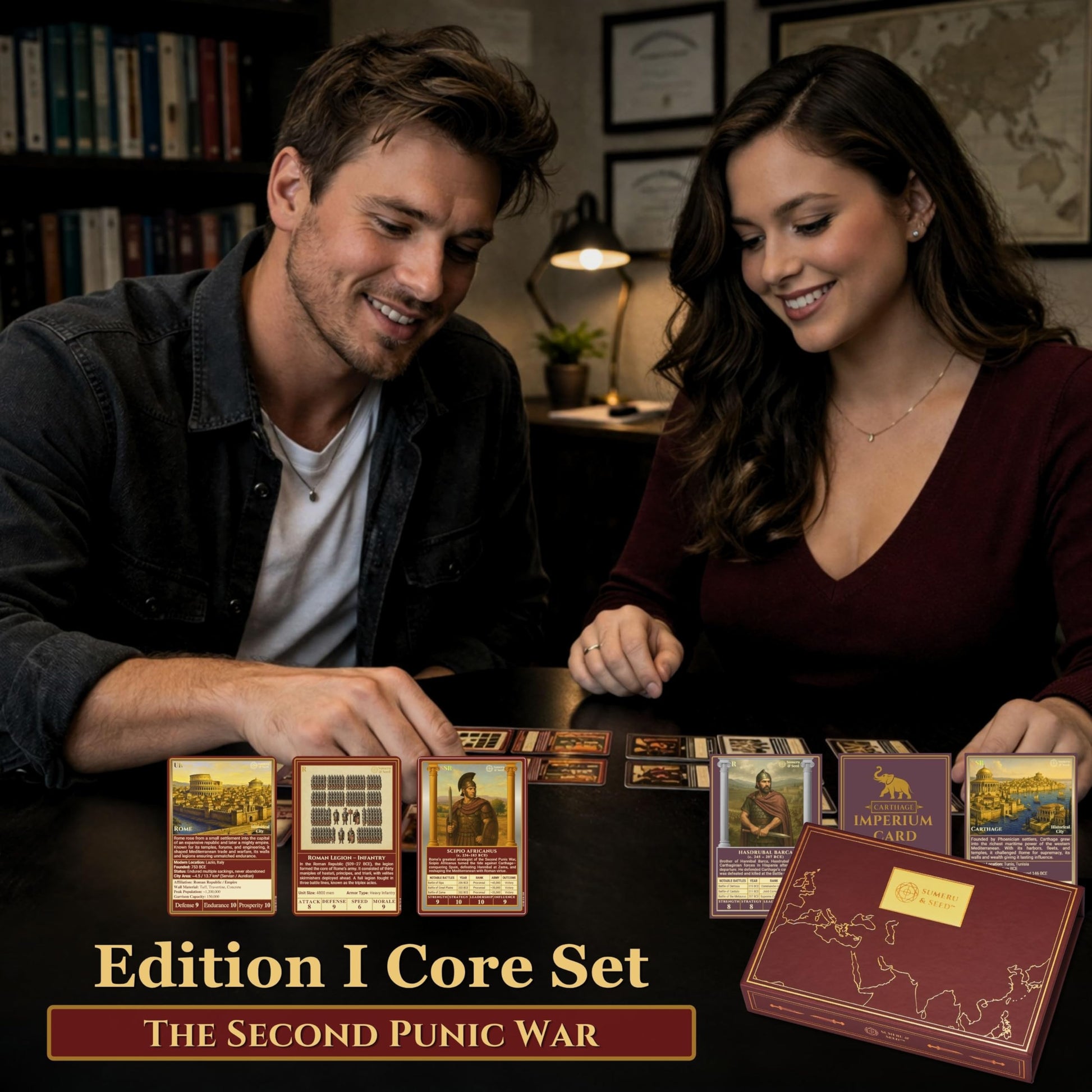 Sumeru & Seed Imperium Cards - Historical Strategy Card System - The Second Punic War Core Set - Rome vs Carthage - Sandbox Tabletop Experience