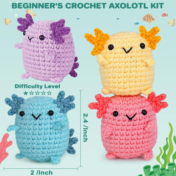 Crochetta Crochet Kit for Beginners, Crochet Starter Kit w Step-by-Step Video Tutorials, Beginner Crochet Kit for Adults Kids Women Men Complete Kit