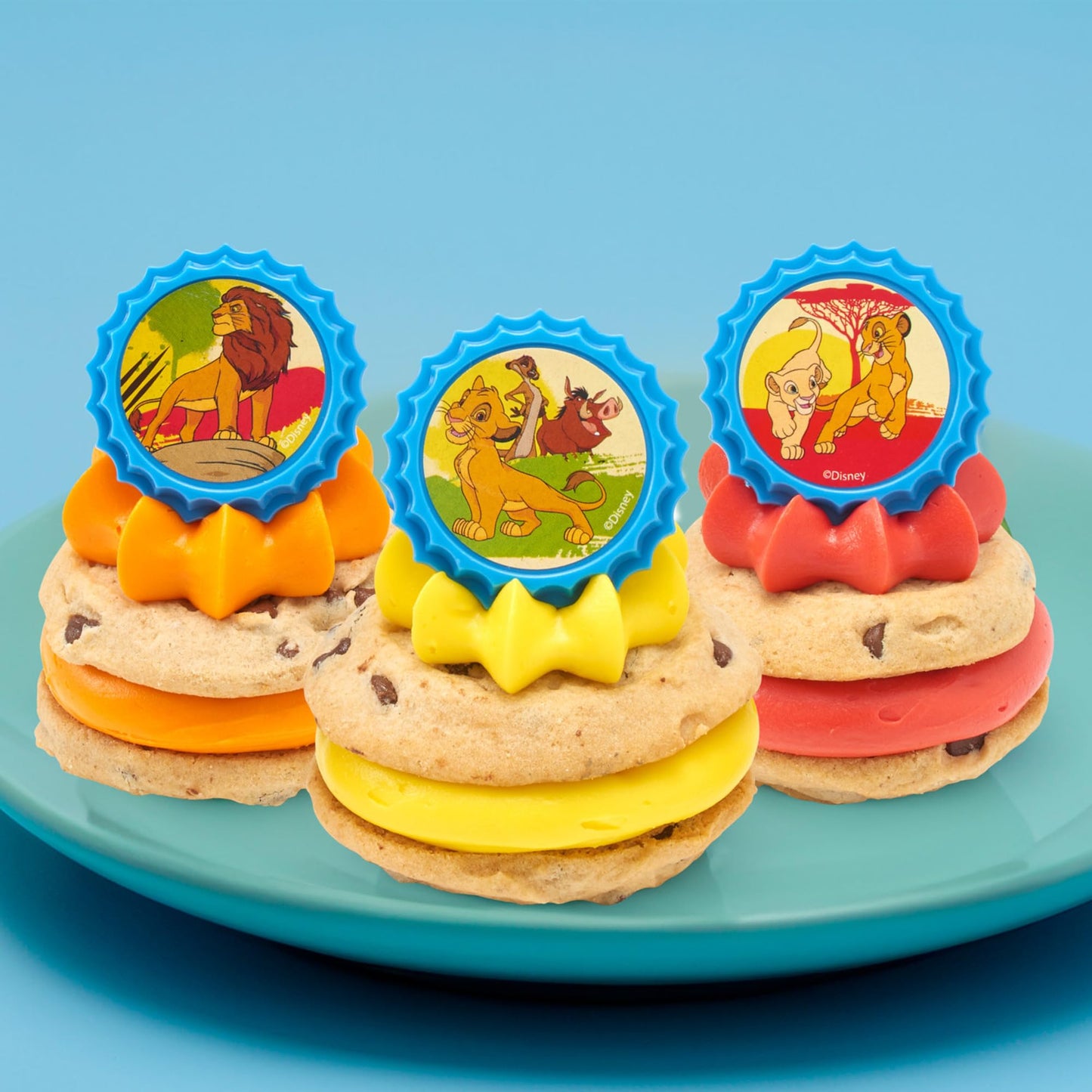DecoPac Lion King Cupcake Rings, 24 Disney's The Lion King Cupcake Decorations Featuring Simba, Timon, Pumbaa, & Nala, For Birthday Parties