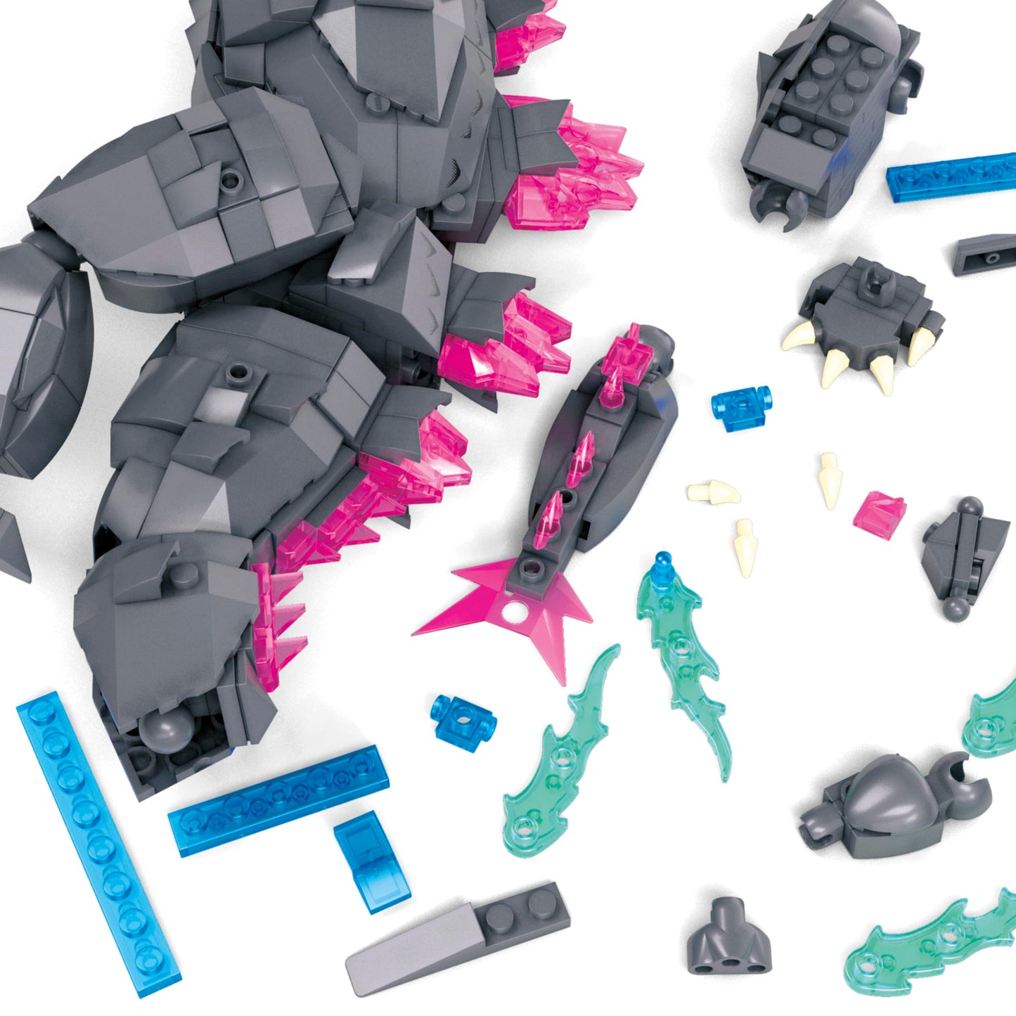 MEGA Godzilla x Kong The New Empire Building Set Action Figure Godzilla with 543 Pieces and Accessories, 8 Inches Tall, for Adult Collectors