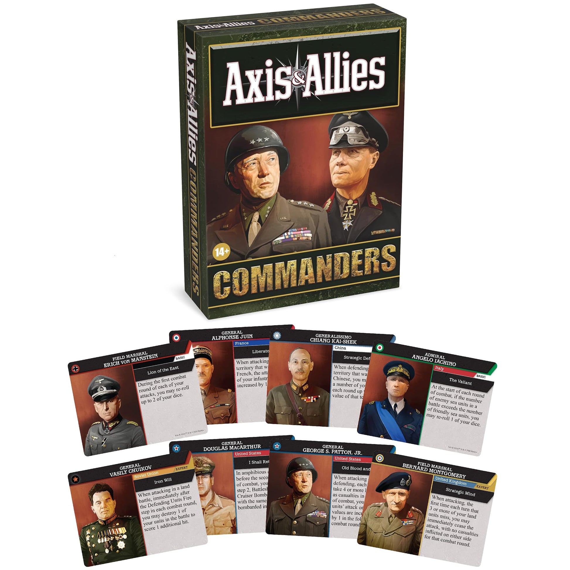Renegade Game Studios Axis & Allies Commanders Expansion - 24 Double-Sided WWII Leader Tiles Strategy Game Accessor