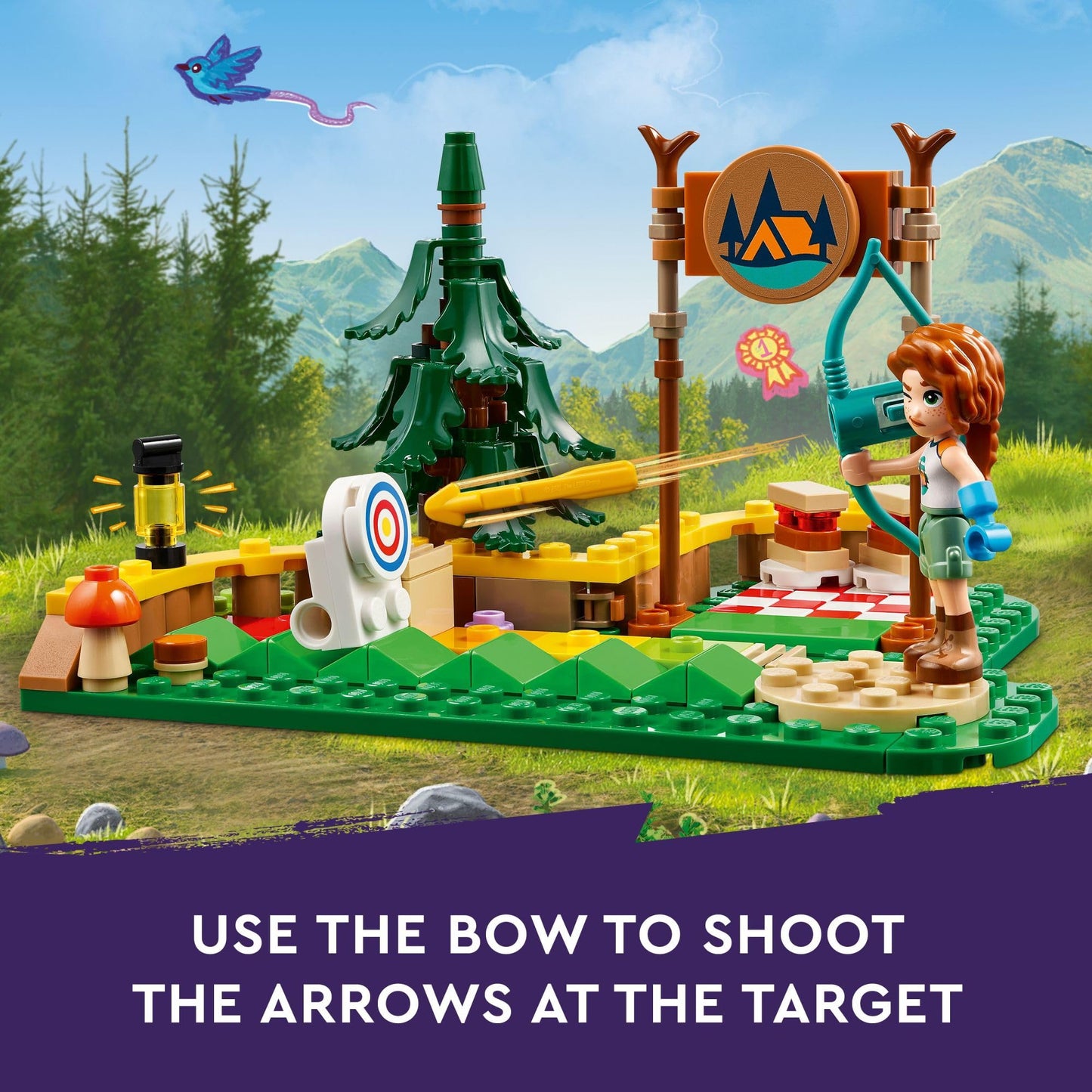 LEGO Friends Adventure Camp Archery Range Toy, Archery Set for Kids with Toy Bow and Arrows, Adventure Building Playset for Girls and Boys Ages 6